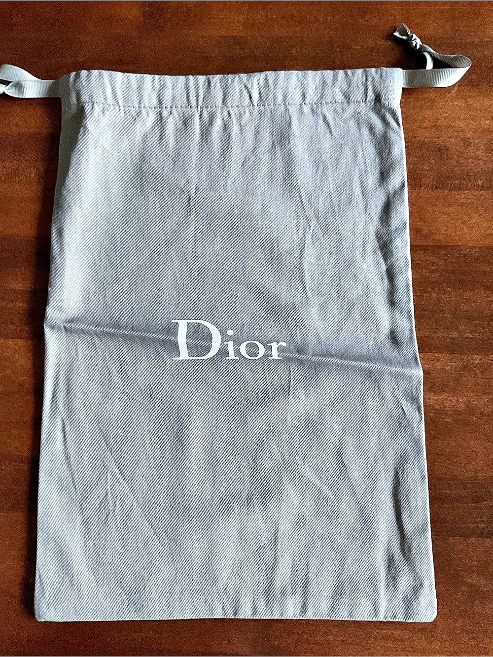 Dior Cotton Drawstring Dust Bag Gray Cosmetic Pouch